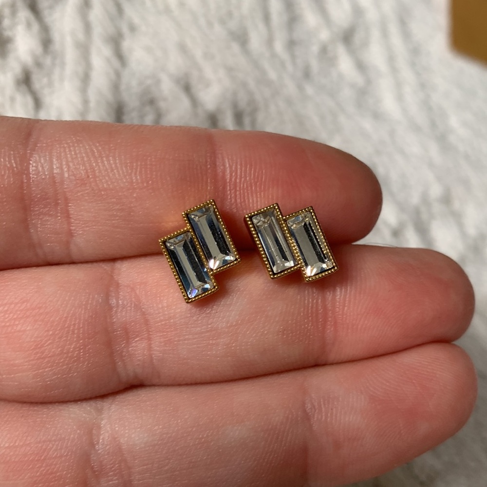 Genuine Swarovski Crystal gold plated post earrings
